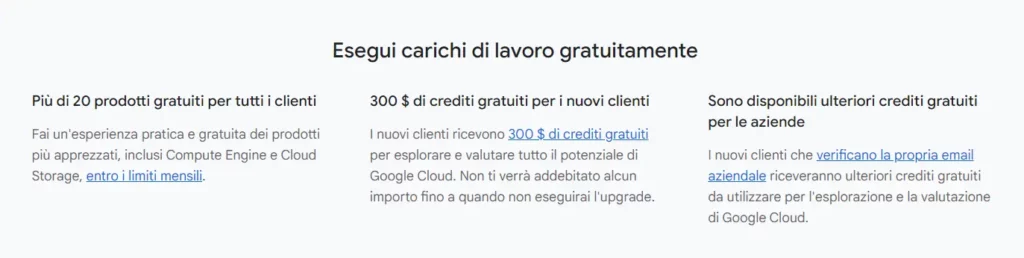 crediti gratuiti GCP