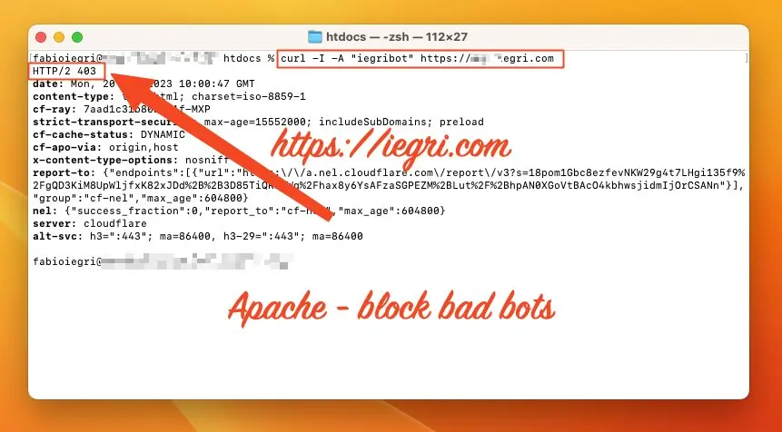 Apache bloccare User Agent