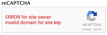 recaptch invalid domain for site key