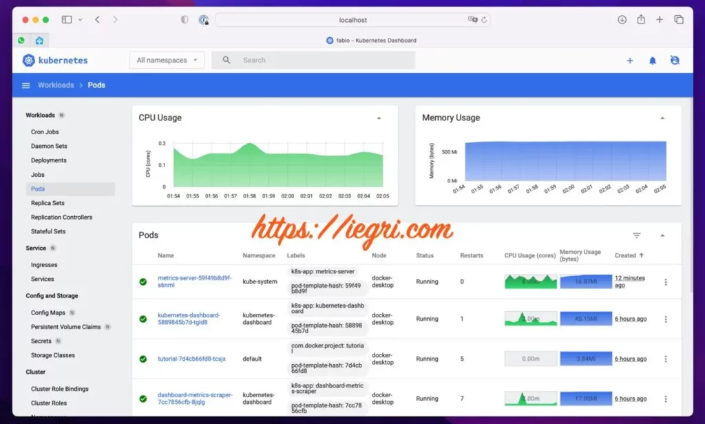 dashboard view with graph